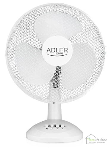 Wentylator biały 30 cm, trzy prędkości Adler Wentylator biały 30 cm, trzy prędkości Adler