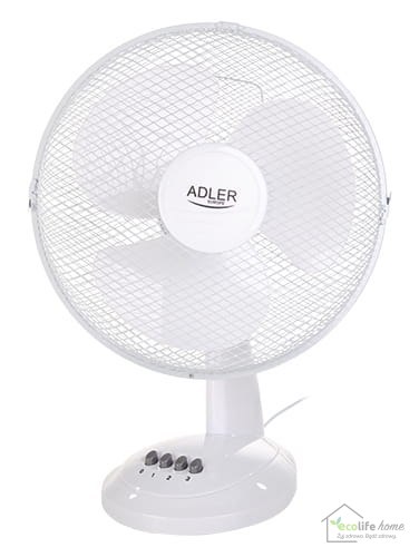 Wentylator biały 30 cm, trzy prędkości Adler Wentylator biały 30 cm, trzy prędkości Adler